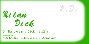 milan dick business card
